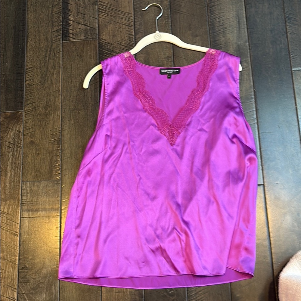 Purple Satin Sleeveless Top